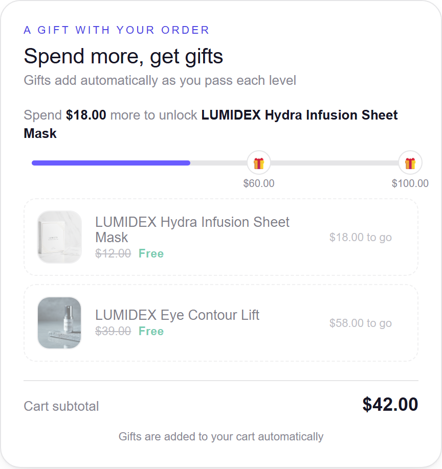 Free gift bar